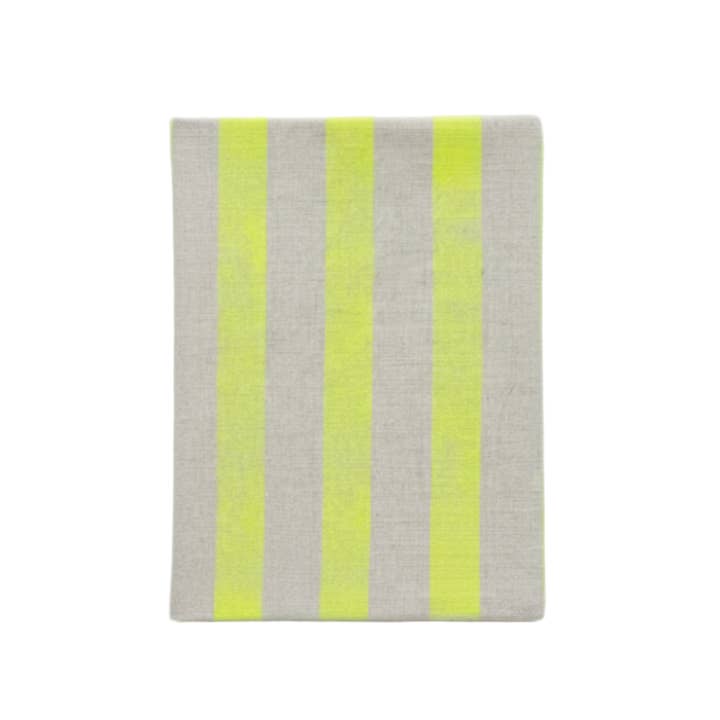 Upcycled A5 Notebook using reused coffee cups & Repurposed Linen Off-cut "Embrace Your Stripes" print for wholesale by thestudioUP