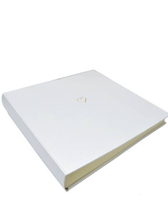 Large Heart Wedding Album White for wholesale by SLOANE STATIONERY