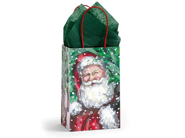 Nashville Wraps - Wholesale Gift Bag - Enchanted Santa Paper Christmas Retail Gift Bags0