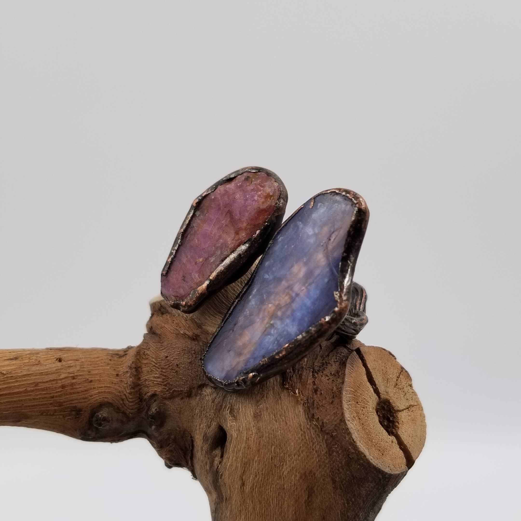 CHAKRA JEWELRY - Venta al por mayor Anillos grandes/de cóctel - Anillo artesanal vintage medieval con piedra natural doble ajustable0