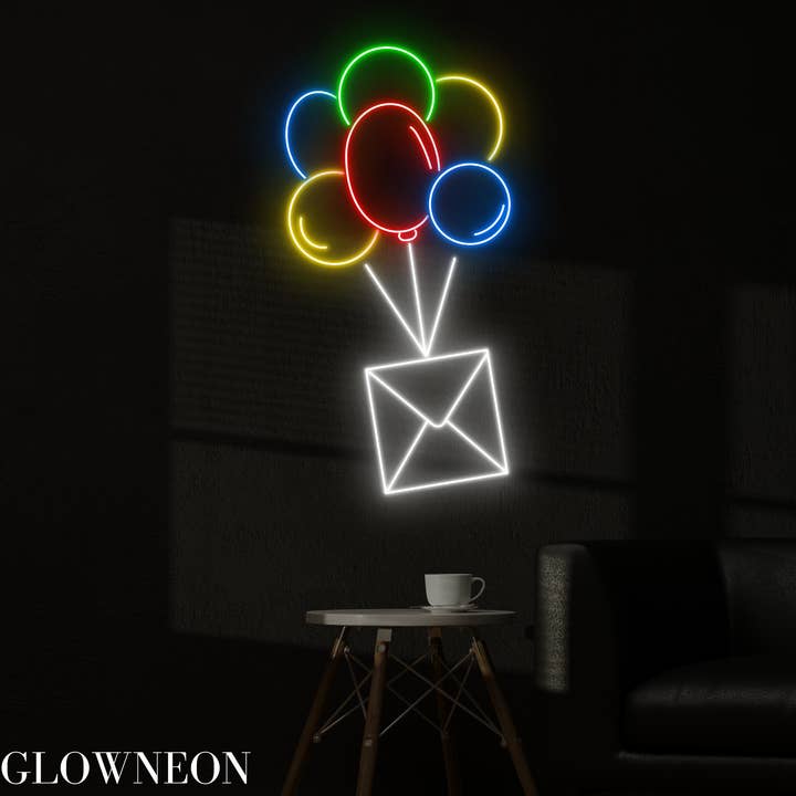 Glow Neon - Vendita all'ingrosso Insegna al neon - Insegna al neon con lettere a palloncino, decorazione a LED per camera da letto