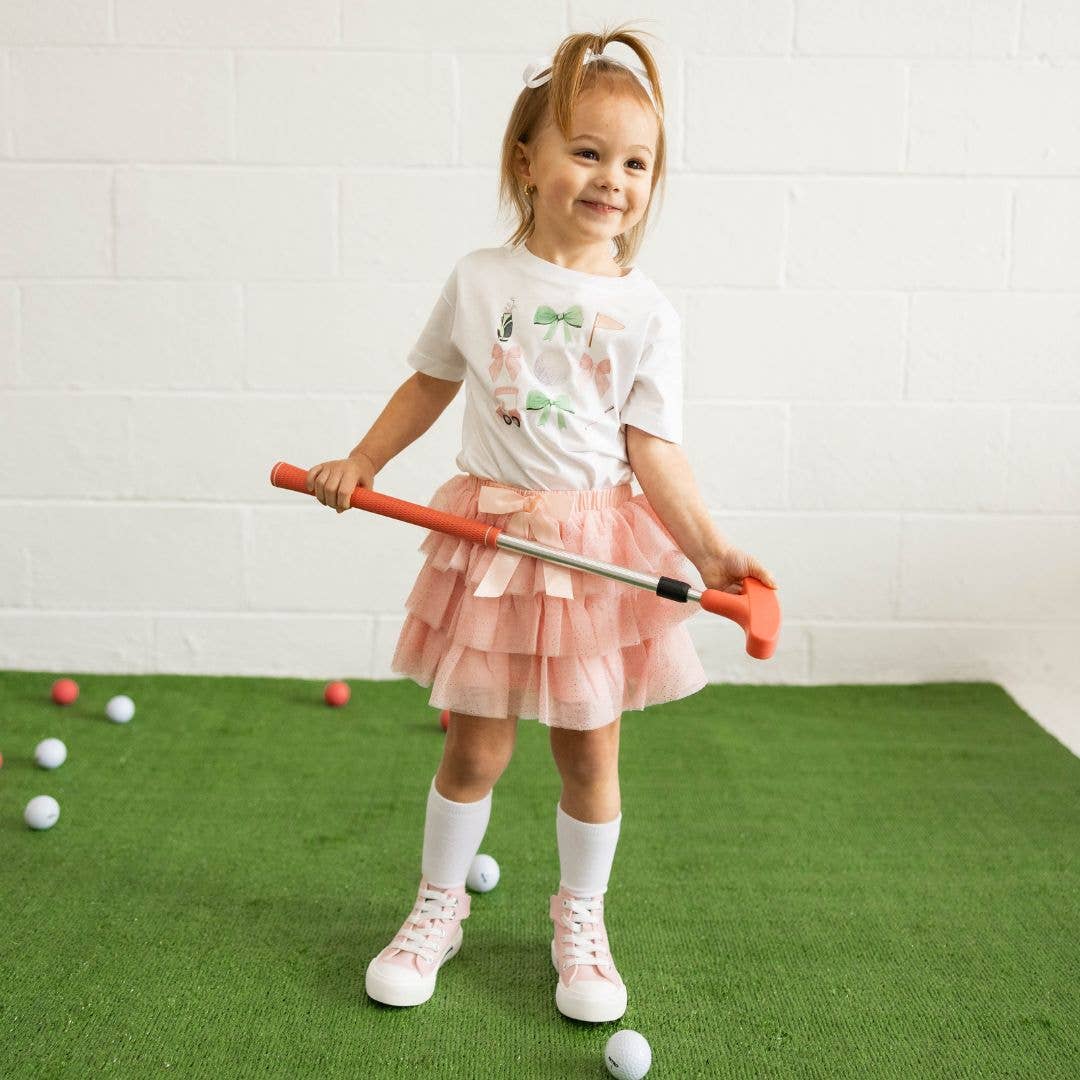 Sweet Wink - Vendita all'ingrosso Maglietta serigrafata - Bambini - Maglietta a Maniche Corte Coquette Golf Girl - Primavera 20251
