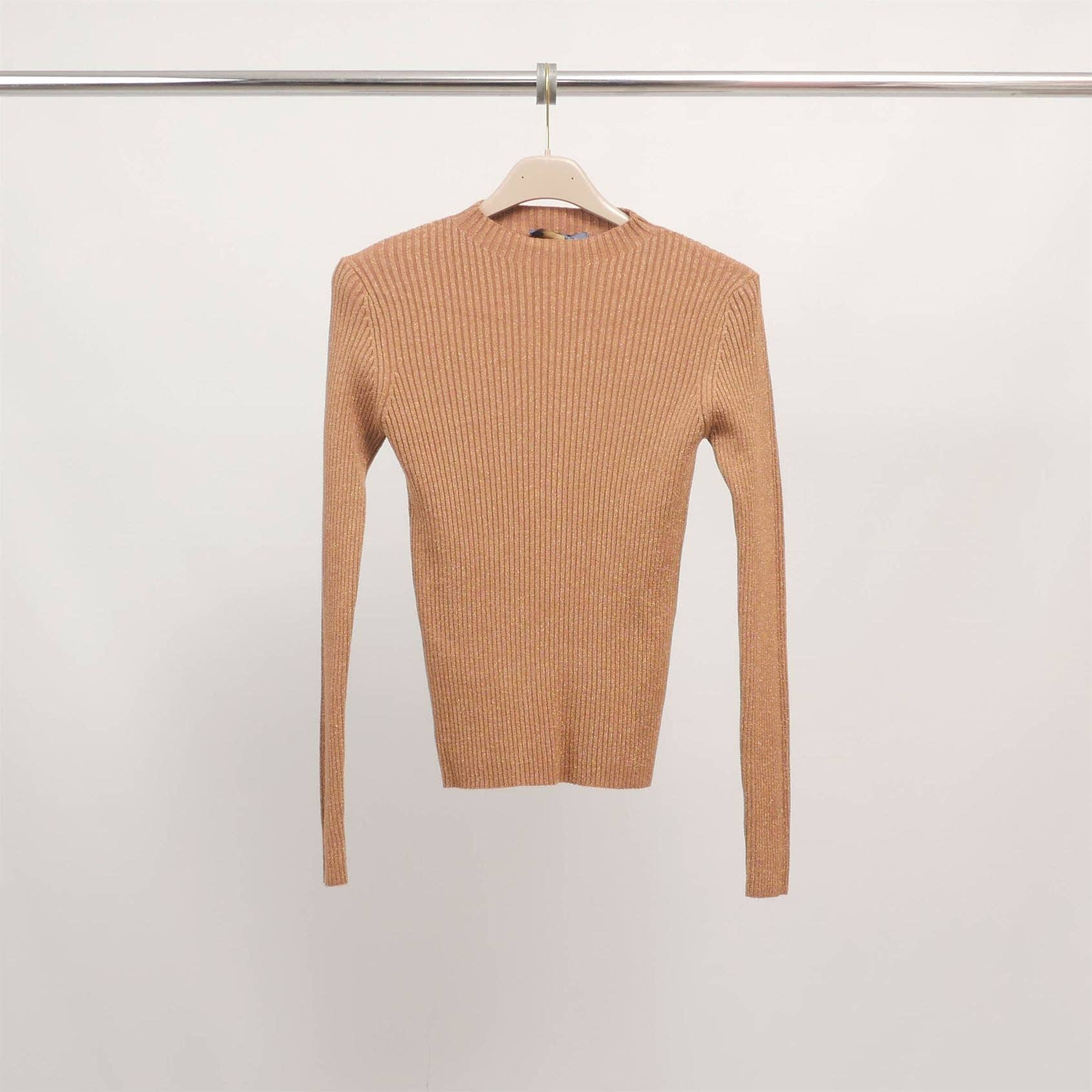 Cecile Wang - Wholesale Knit Sweater - Women's - Fitted ribbed lurex knit sweater DSY95445