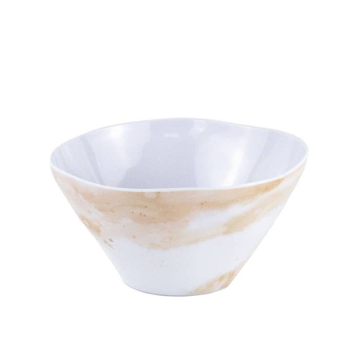 Mergulhador Melamina Marmorizado Branco/Dourado 6" por atacado de The Royal Standard