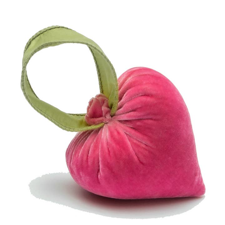 Small Pink Heart w/ Green Ribbon for wholesale by Hot Skwash