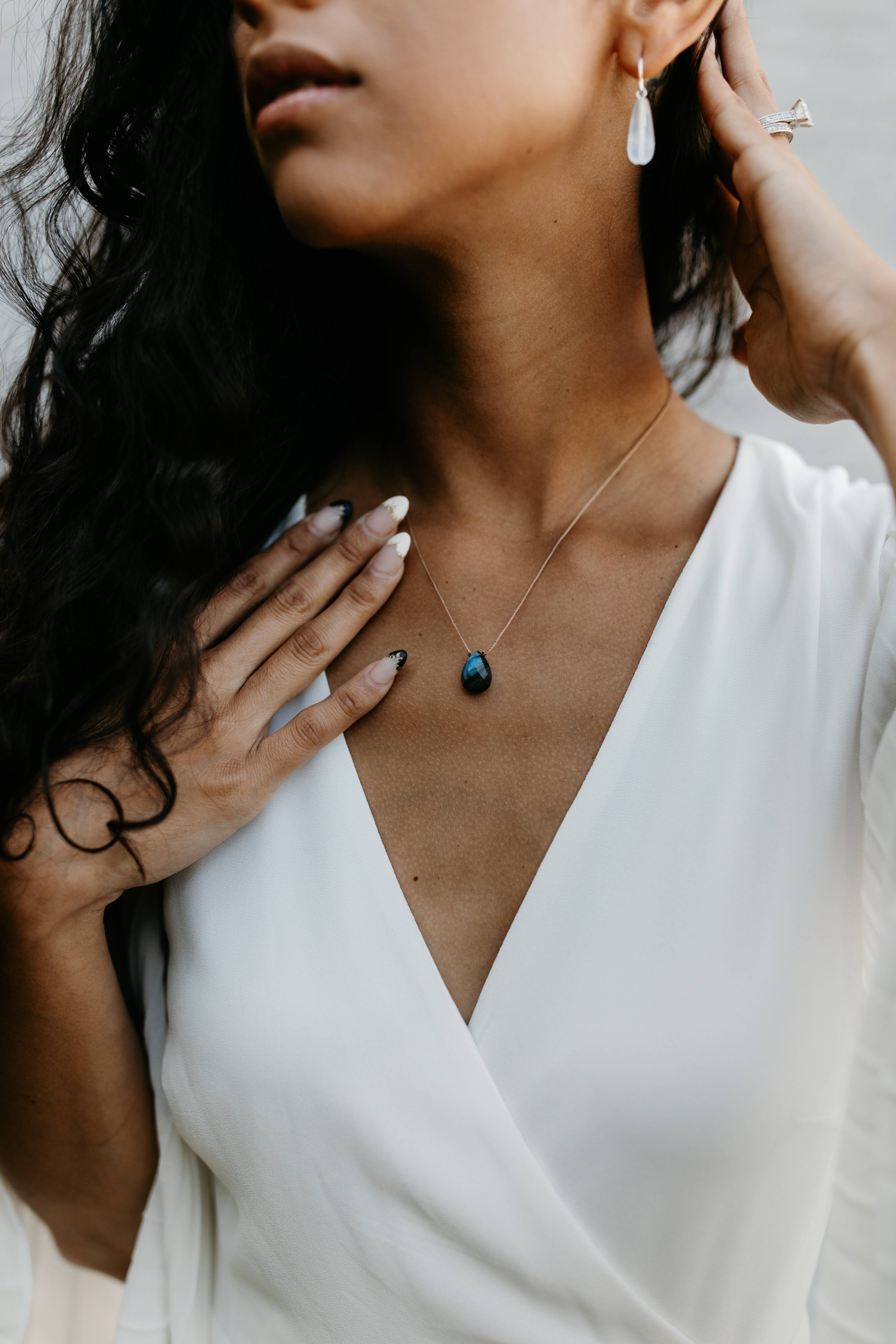 Merelani Designs - Wholesale Pendant/Charm Necklace - Labradorite Faceted Teardrop Necklace5