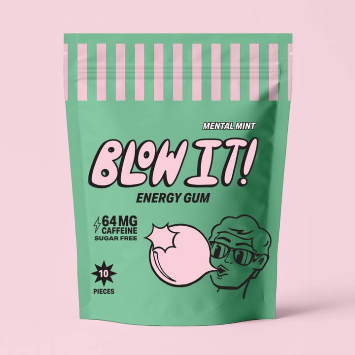 Blow It Gum Energy Gum - Mental Mint for wholesale by Blow It Gum