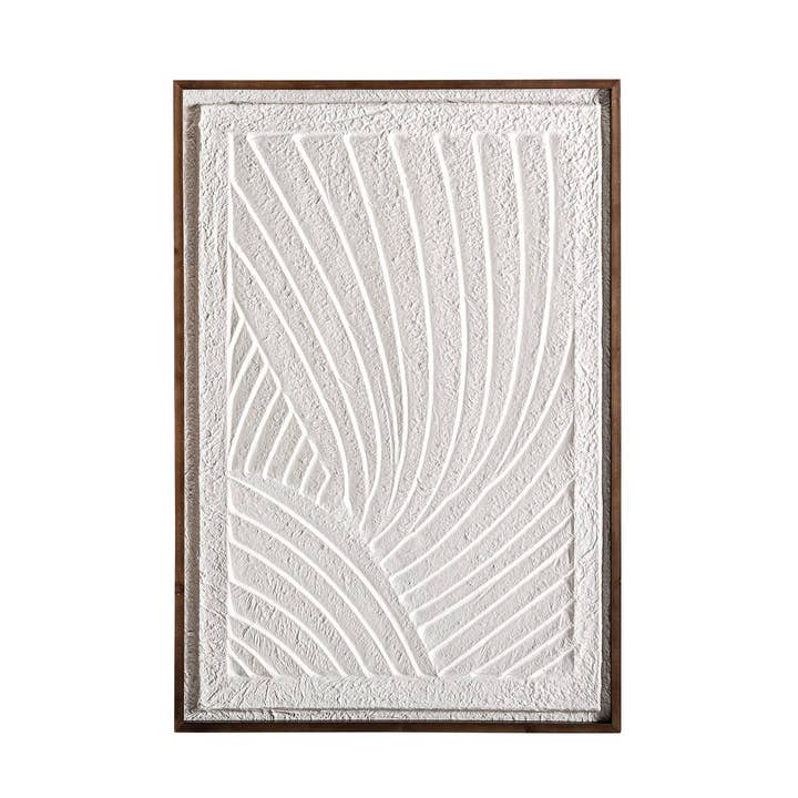 Quadro de papel machê em cor branca artesanal de 65x2x95cm por atacado de Kodu Home Design