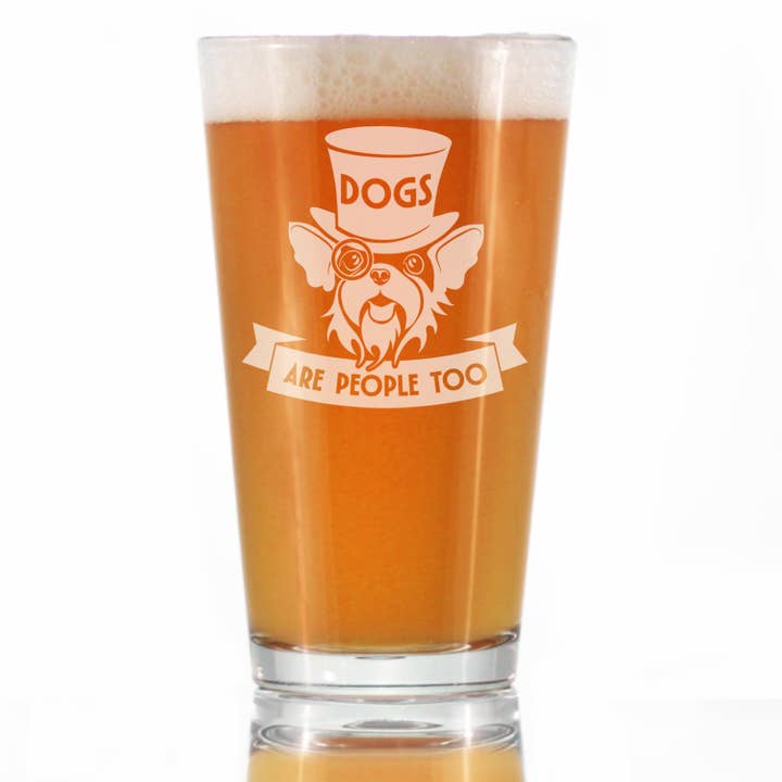 Dogs are People Pint Glass for Beer - Funny Dog Lover Gifts for wholesale by bevvee