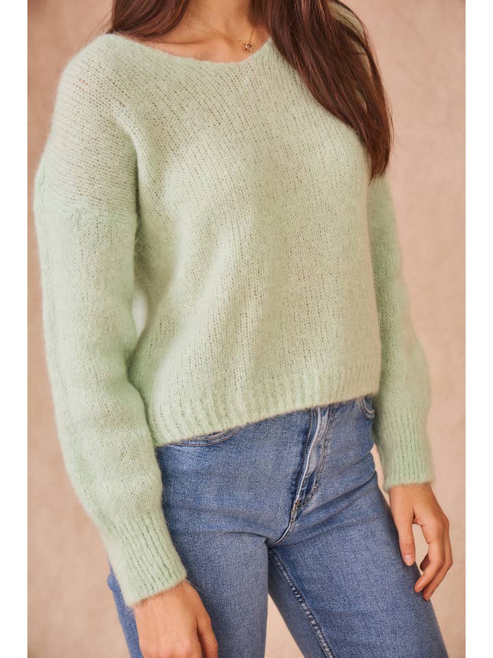 Calie Paris - Wholesale Knit Sweater - Women's - V-Neck Kid Mohair Sweater15