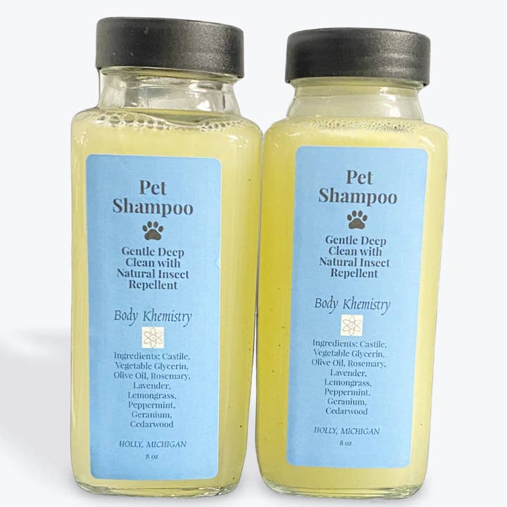 Pet Shampoo (glass bottle) for wholesale by Body Khemistry