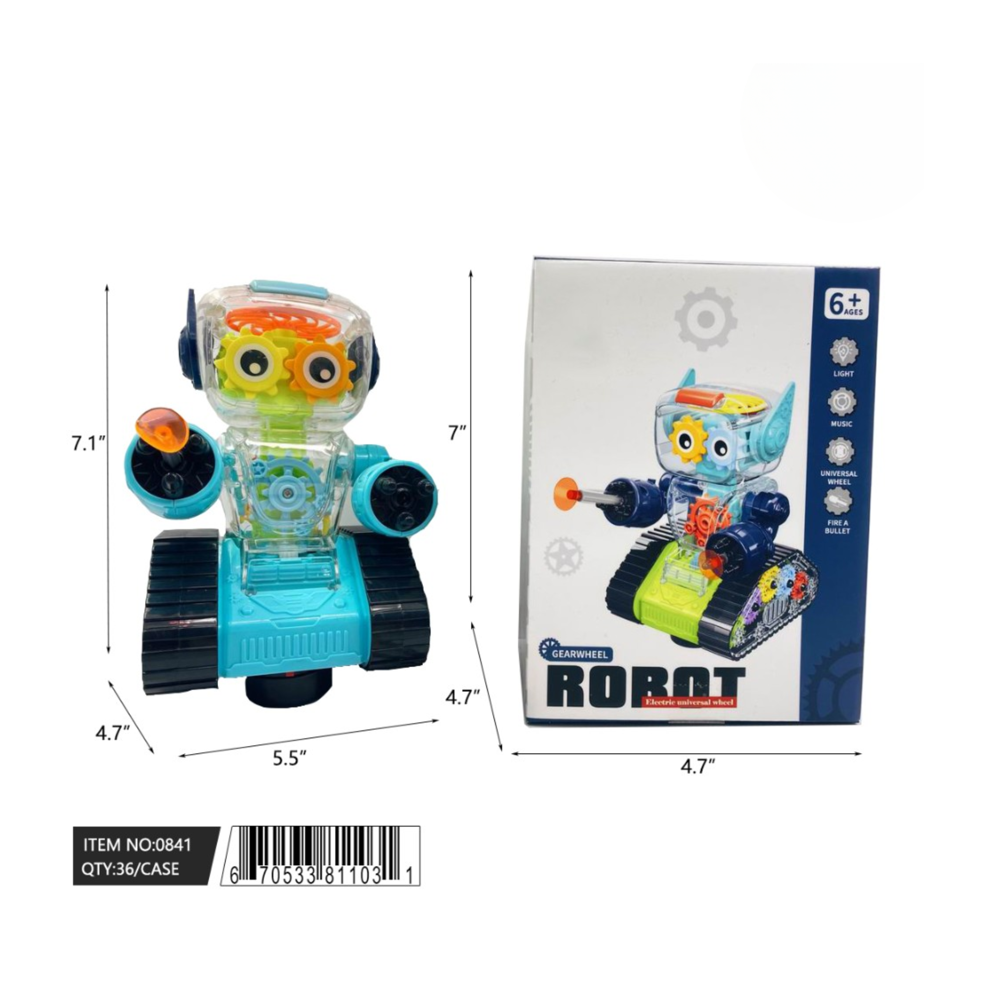 K & S WHOLESALE INC – Engroshandel Elektronisk legetøj - Børn og baby – DANSENDE TANDHJULSROBOT 36 STK/CS0