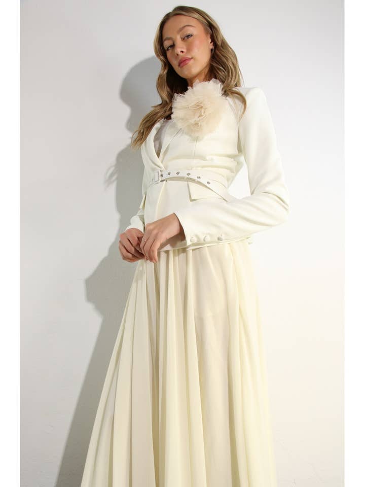 LONG SLEEVE JACKET AND SKIRT SET for wholesale by Mulla