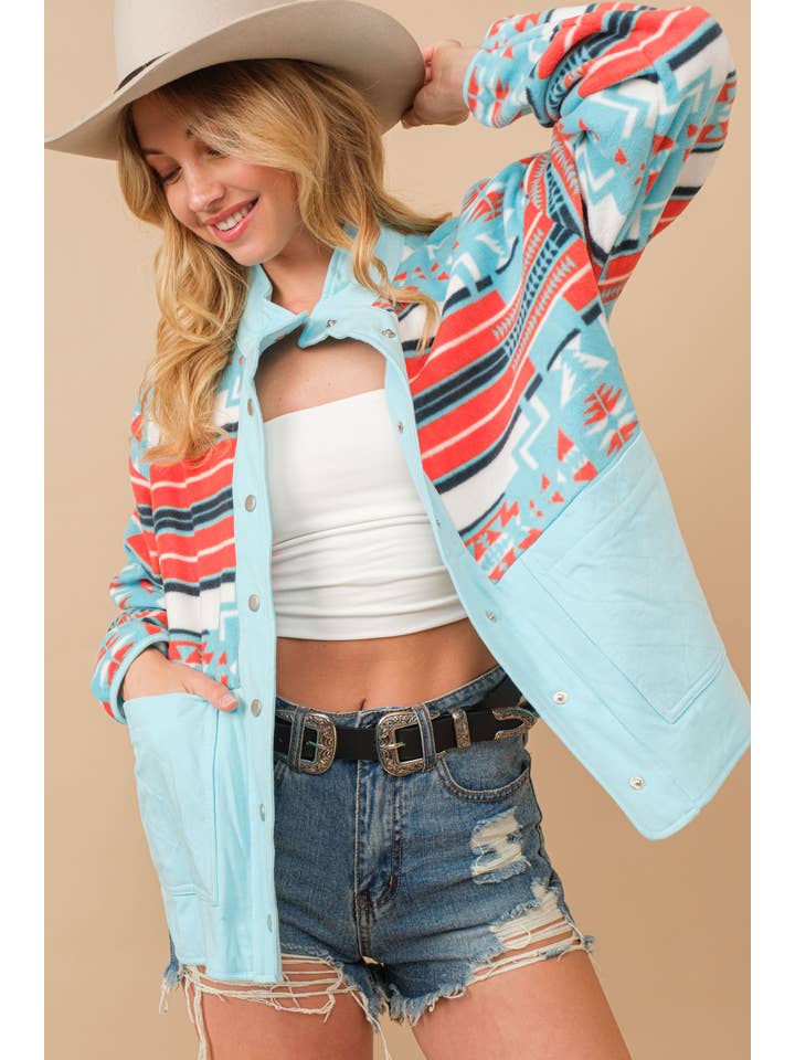 Blue B - Wholesale Fleece - Women's - 34348J - Blue B Aztec Exclusive Quilted Fleece Jacket2