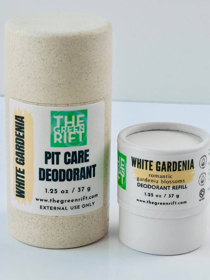 White Gardenia Pit Care Deodorant, Eco-Friendly Refillable for wholesale by The Green Rift