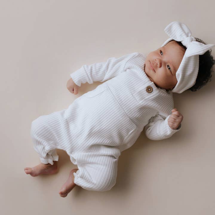 Three Little Tots - Wholesale Jumpsuit - Baby - Baby Ribbed Playsuit with Pockets and Bow17