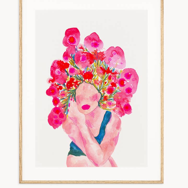 Vivian Sofia Designs - Wholesale Art Print - Salma Floral Portrait Art Print0