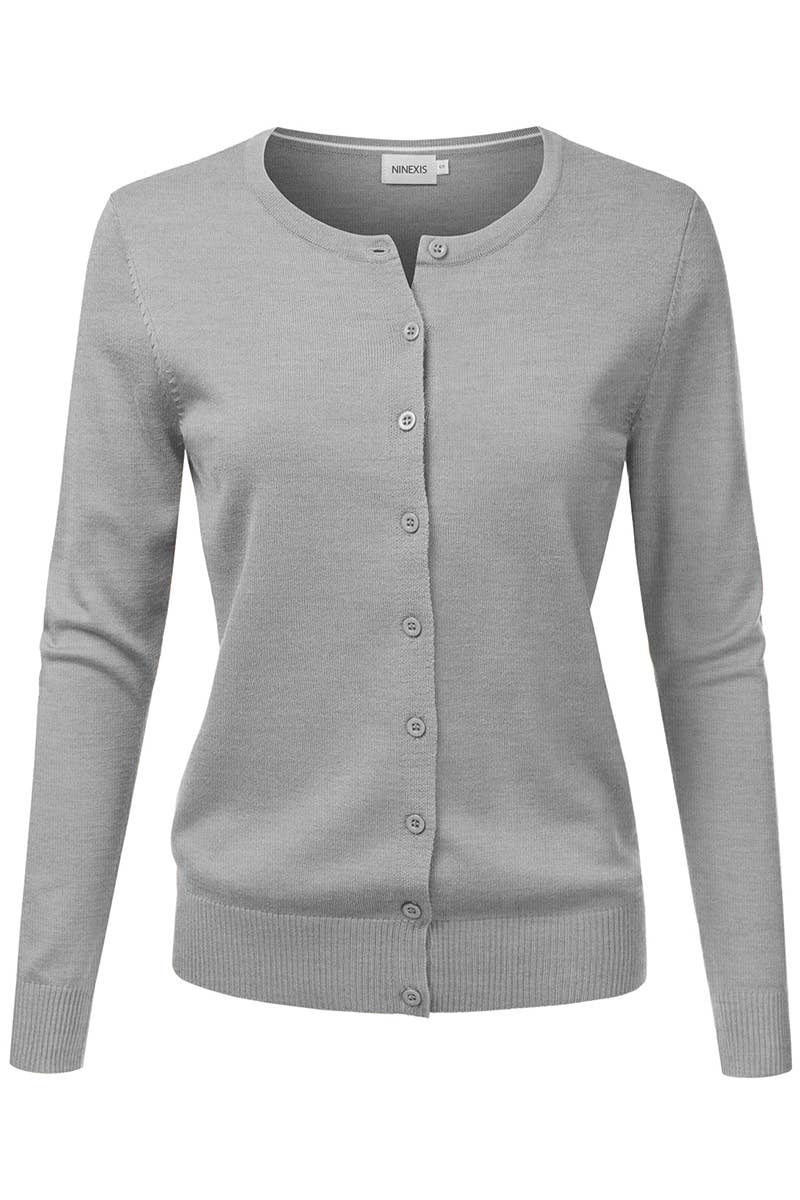 NINEXIS - Vente Cardigan – femme - AWOCAL310_Chandail à manches longues en tricot doux boutonné24