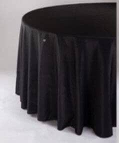 Party Expo, LLC - Wholesale Tablecloth - 120in Round Poly Tablecloth - Black0