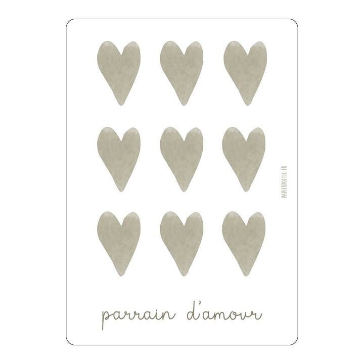 Cartolina / Card "Padrino d'amore" per la vendita all'ingrosso da parte di Papier Poetic