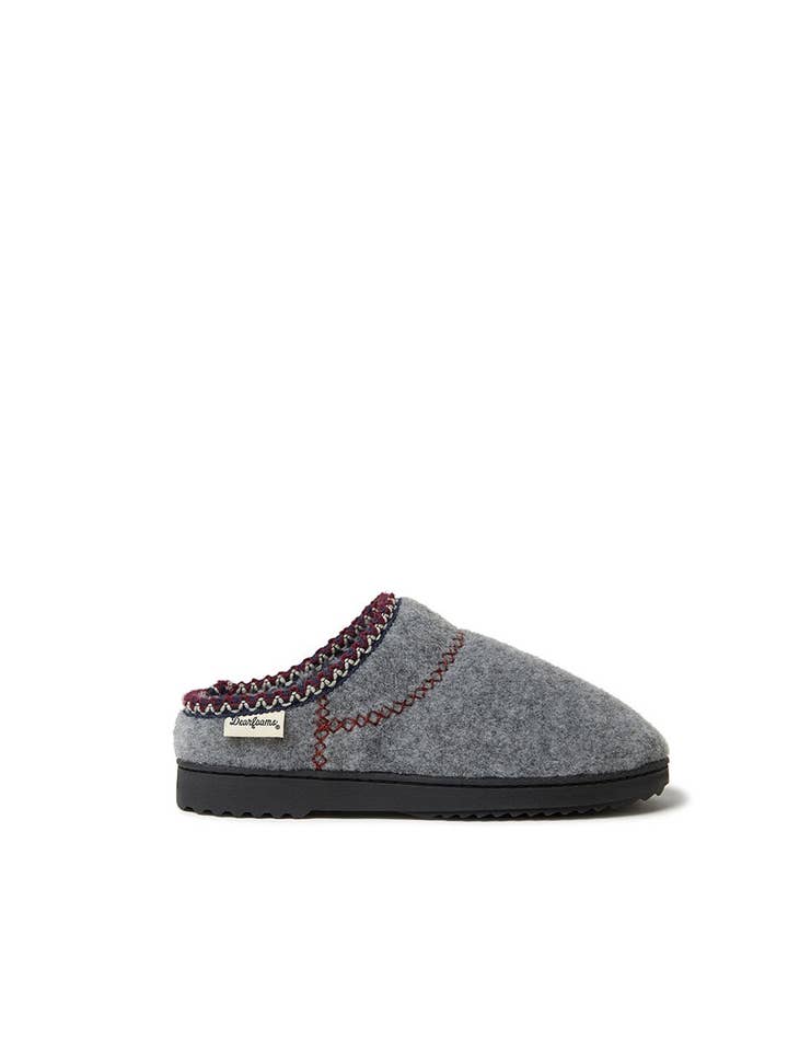 Tamanco feltrado com ponto X cinza claro por atacado de Dearfoams