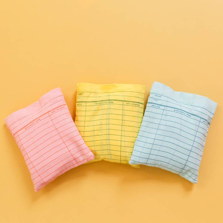 Pippi Post - Wholesale Tote Bag - Unisex - Yellow Library Card Lightweight Foldable Tote Bag5