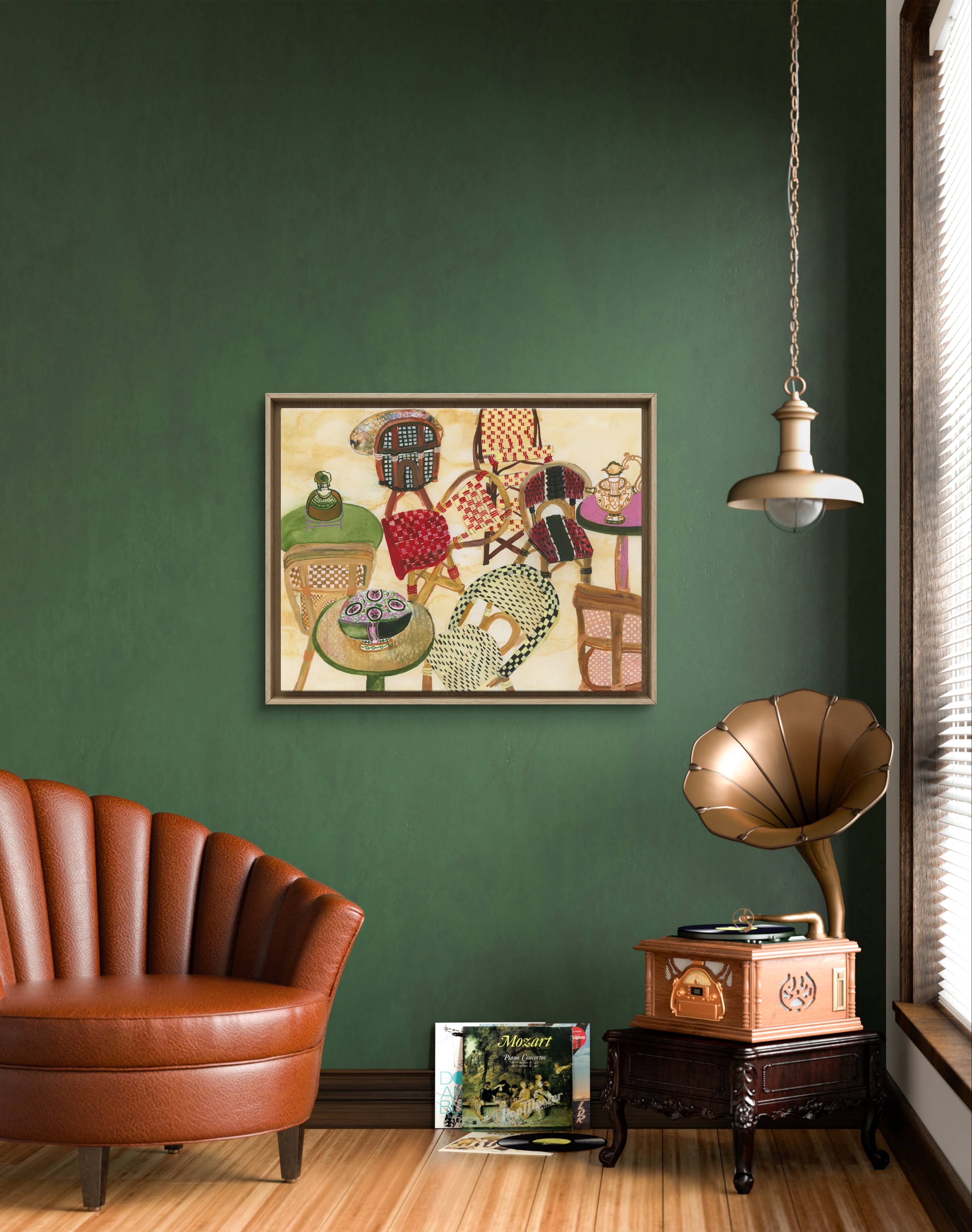 ApoorvaMittalDraws - Wholesale Art Print - Paris Art Print - Vibrant Bistro Chairs2