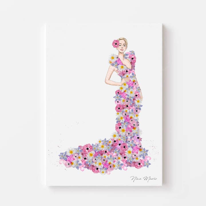 Modern Wall Art Print - Flower Gown for wholesale by Nina Maric Illustrations
