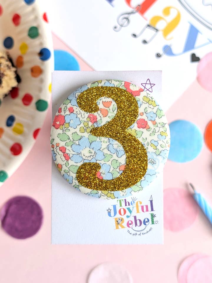 Birthday Badge Age 3 - 3rd Birthday - Kid's Safety Clip for wholesale by The Joyful Rebel