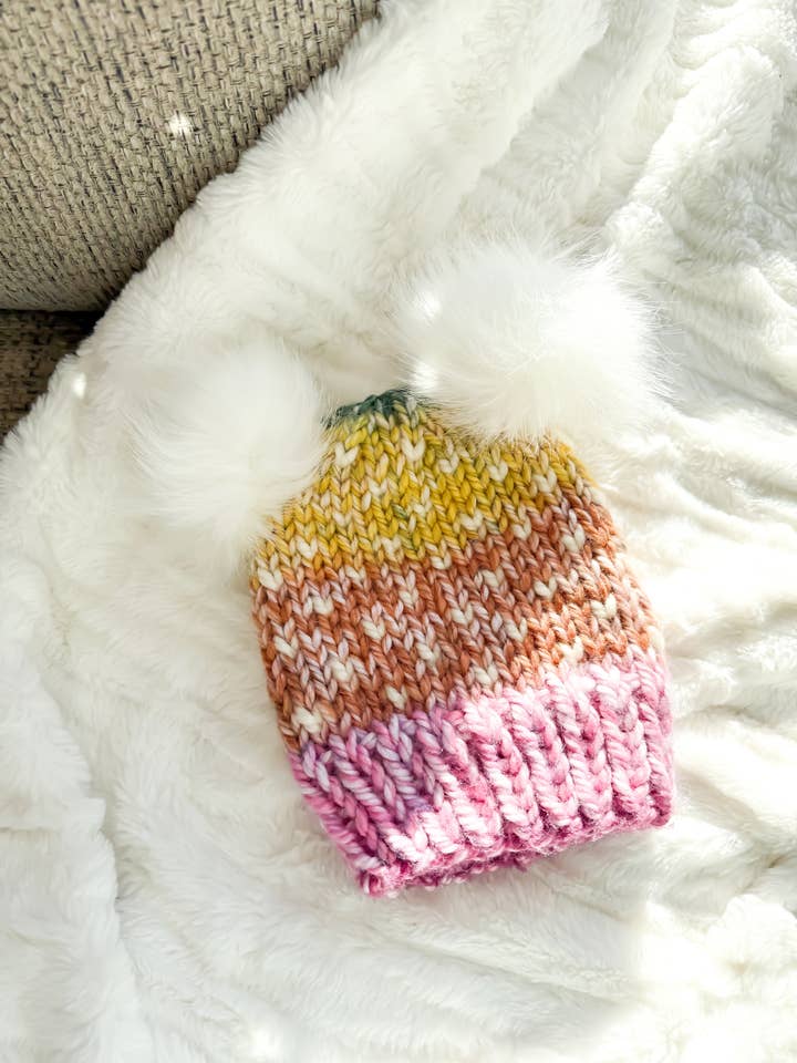 Kleinkind Regenbogen Handgestrickte Mütze🌈 für den Großhandel von Knot Kinky HairTies