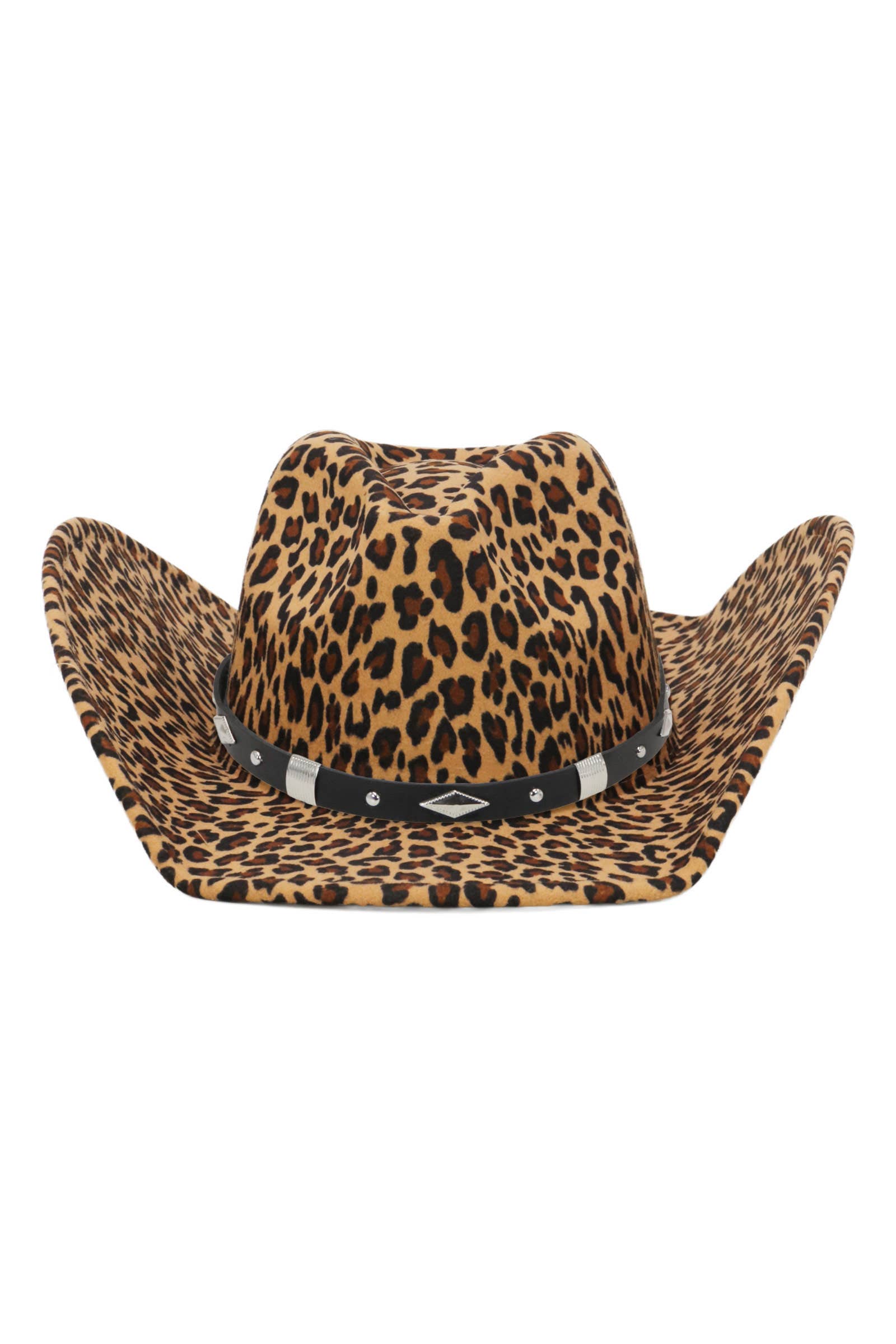Cap Zone – wholesale Cowboyhatt - Dam – Diamant Concho Fusk Leopard Filthatt1