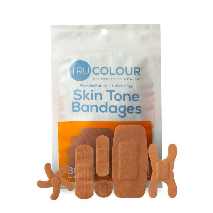 TruColour Skin Tone Assorted Bandages: Brown Single Bag (30-Count, Orange Bag) for wholesale by TruColour