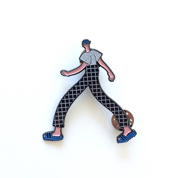 Walking Boy emaille pin voor wholesale door Jomool Jomool