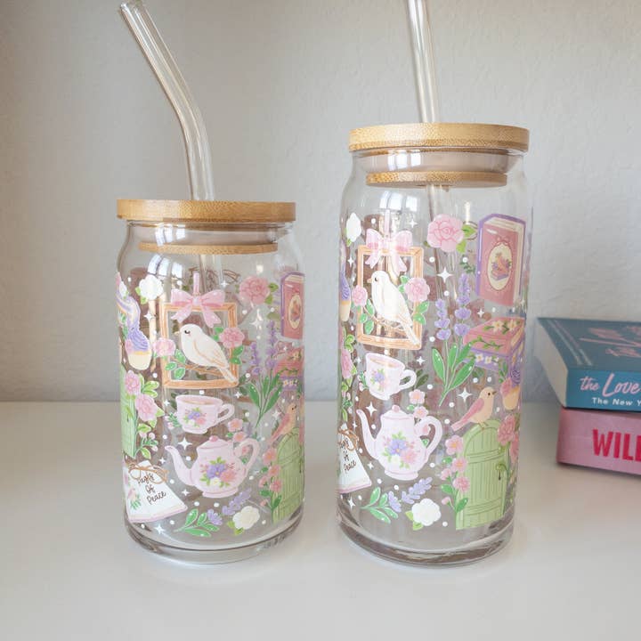 Be Bold Stay Bold - Wholesale Drinking glass/cup - Pages of Peace Bookish Glass Cup2