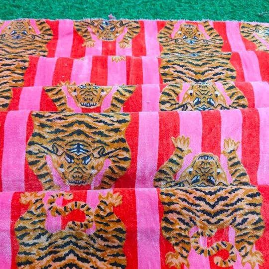 bhavnas boutique - Wholesale Fabric Paint - Velvet Animal Tiger Print All Fabric by The Yard Home Decor5