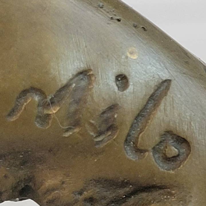 Bronzhaus - Wholesale Sculpture - Greek Satyr Chasing Nymph Bronze Figurine Sculpture Demon Horny Devil Satan 5" x 7"9