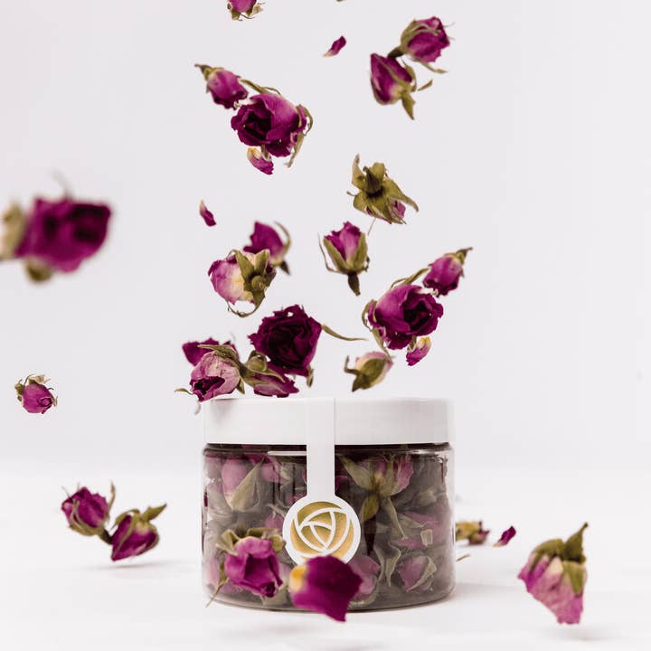 ROSIE ROSE – wholesale Torkade/pressade blommor – Damaskus rosenblad/blad 20g & 10g | ätliga rosor
