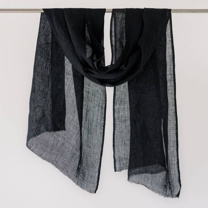 Sabahar - Wholesale Wrap - Women's - Telba Pure Linen Handwoven Shawl