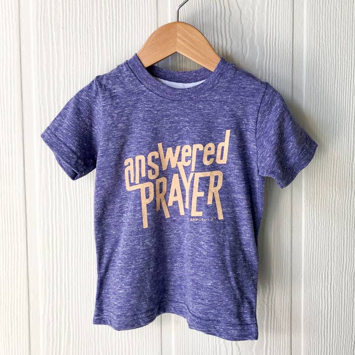 Answered Prayer Toddler Tee in Purple Melange for wholesale by Etch & Co