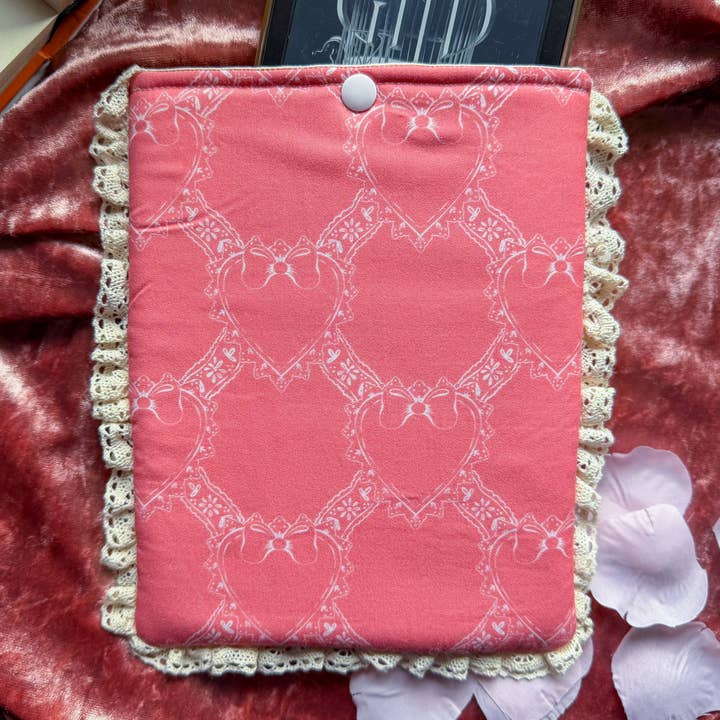 Coquette Bookworm Padded Kindle Sleeve Book Lover Gift for wholesale by Well Read Babes