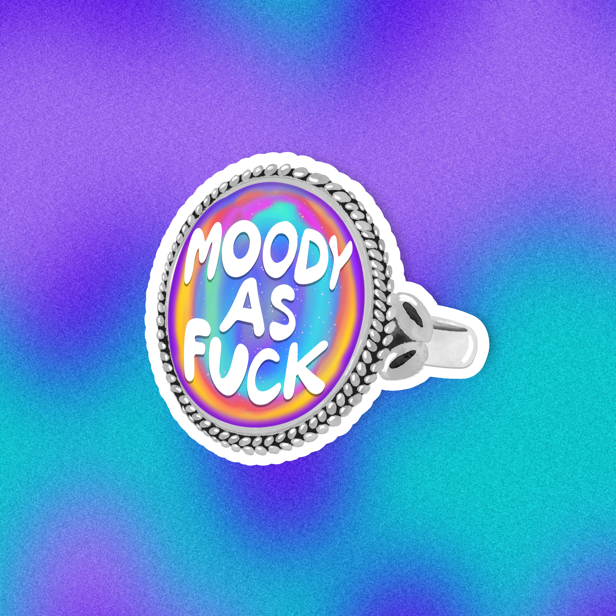 Radical Buttons - Wholesale Sticker - Moody as fuck sticker, Mood ring sticker, 90s sticker0