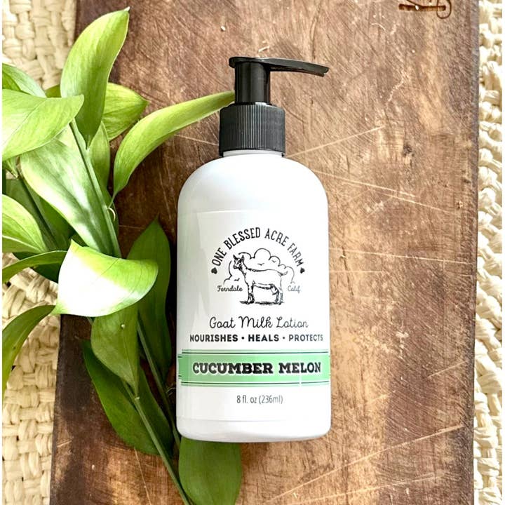 Cucumber Melon Goat Milk Lotion for wholesale by One Blessed Acre Farm