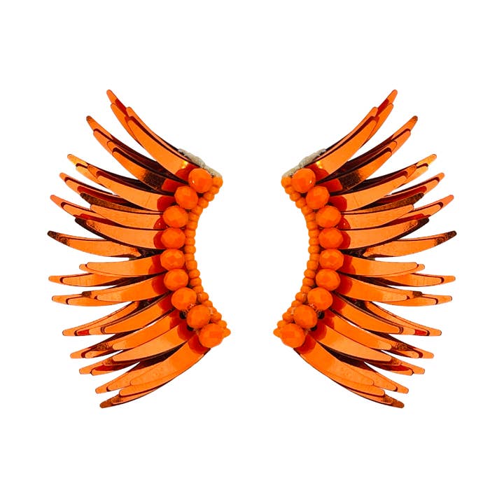 Sunset Angel Wing Earrings - Orange Wing Earrings for wholesale by VANI TRAPANI