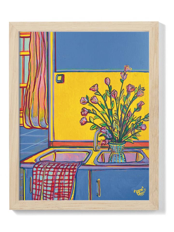 Fresh Flowers - Art Print | 8.5x11 | Home Decor | Kitchen for wholesale by Ren Design