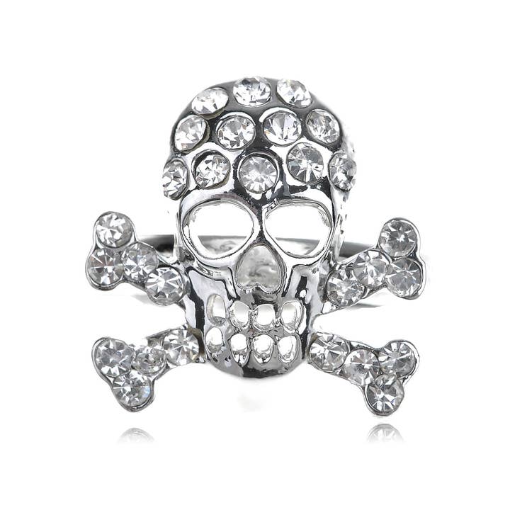 Anarchy Pirate Death Skull Cross Biker Bague de motard pour la vente par AK Brand