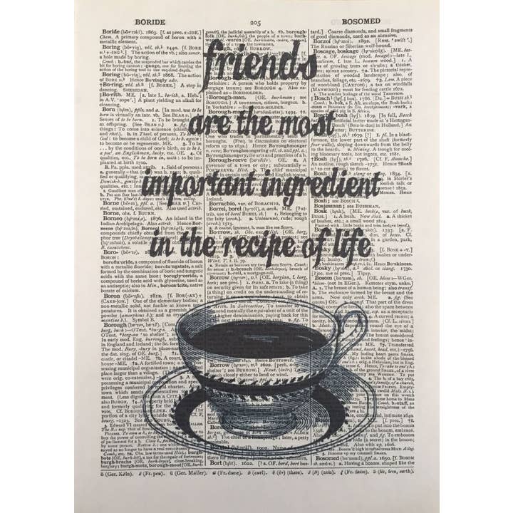 Parksmoonprints – wholesale Konsttryck – Kaffe ordbok Wall Art - Vänskap Citat Tryck - Dekor