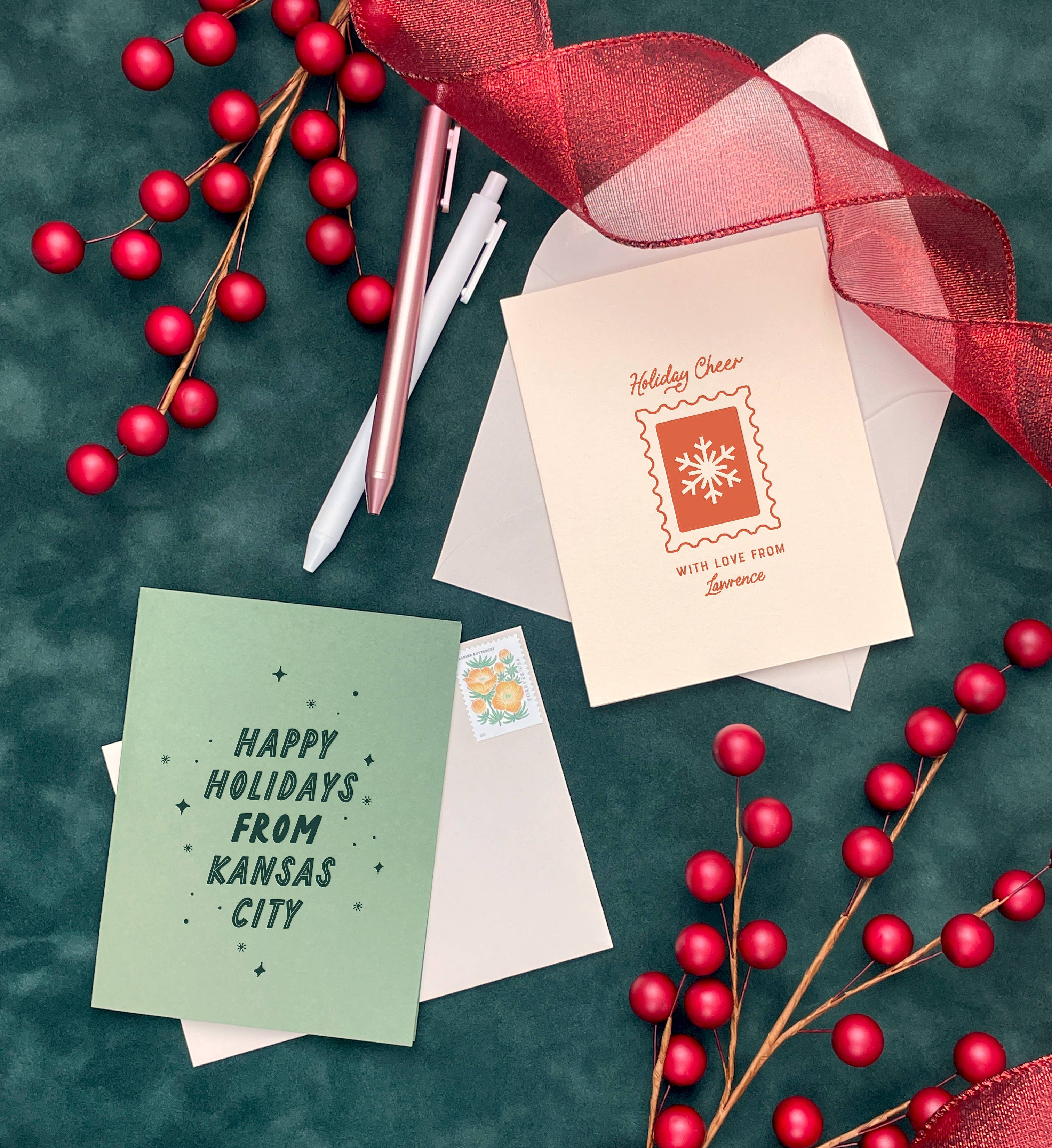 Ruff House Print Shop - Vendita all'ingrosso Biglietti di auguri di buone feste - Biglietto di auguri personalizzato City Happy Holidays Snowflake: confezione da 62
