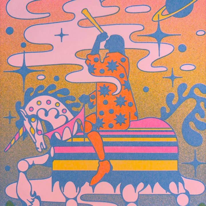 StarKeep Studio - Wholesale Art Print - Seeker Risograph Print | 8.5x11 Riso Print5