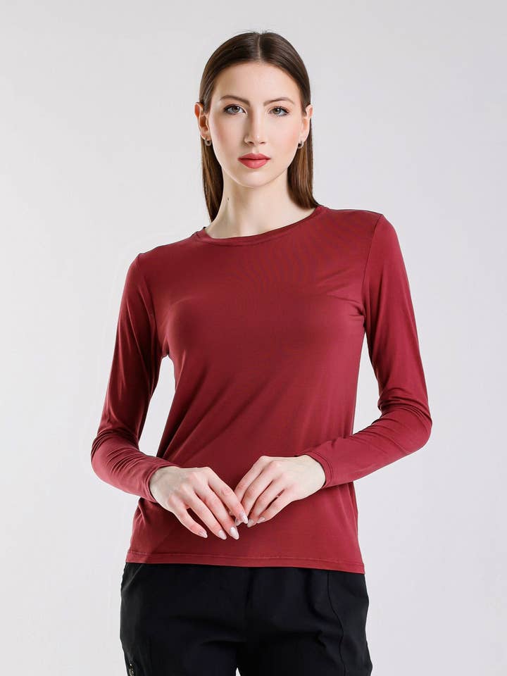 Renata Langarmshirt mit Rundhalsausschnitt (BLS432) für den Großhandel von TINA Stephens Italy/Tees By Tina