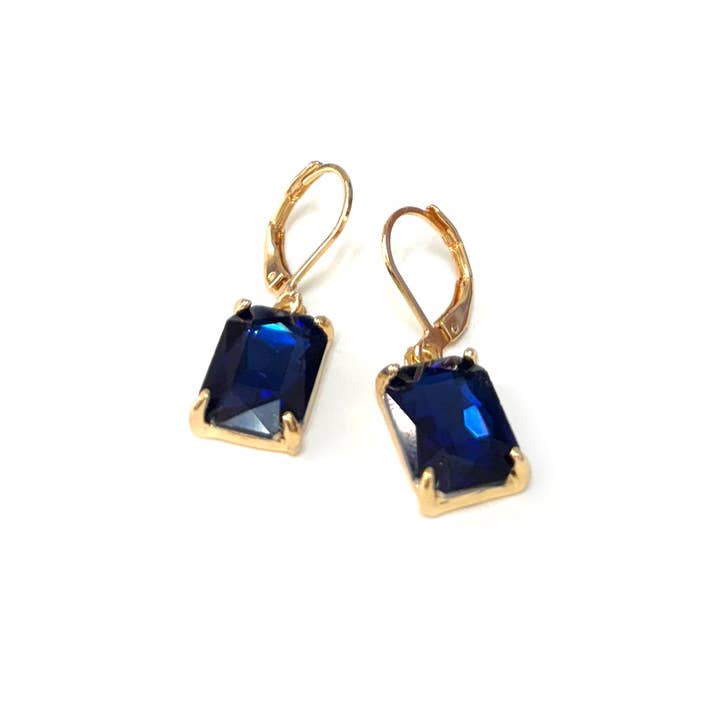 StarryNYC - Wholesale Dangle Earrings - Square Glass Beads Dangle Lever Back Drop Earrings 21